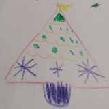 子どもが描いたクリスマスツリー