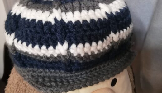 8歳の男の子のニット帽！子どもに好きな毛糸を選んでもらって編みました